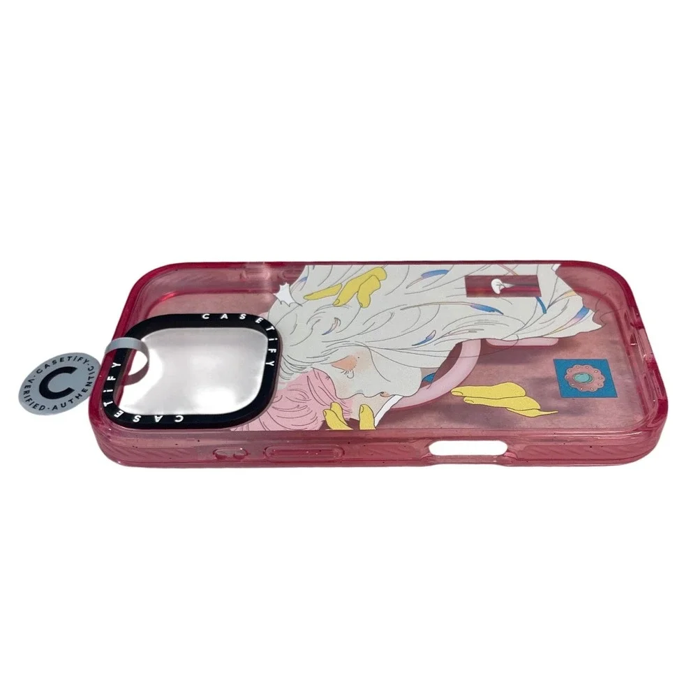 Casetify iPhone 14 Pro Max Case Pink Anime Girl Graphic MagSafe Impact Case